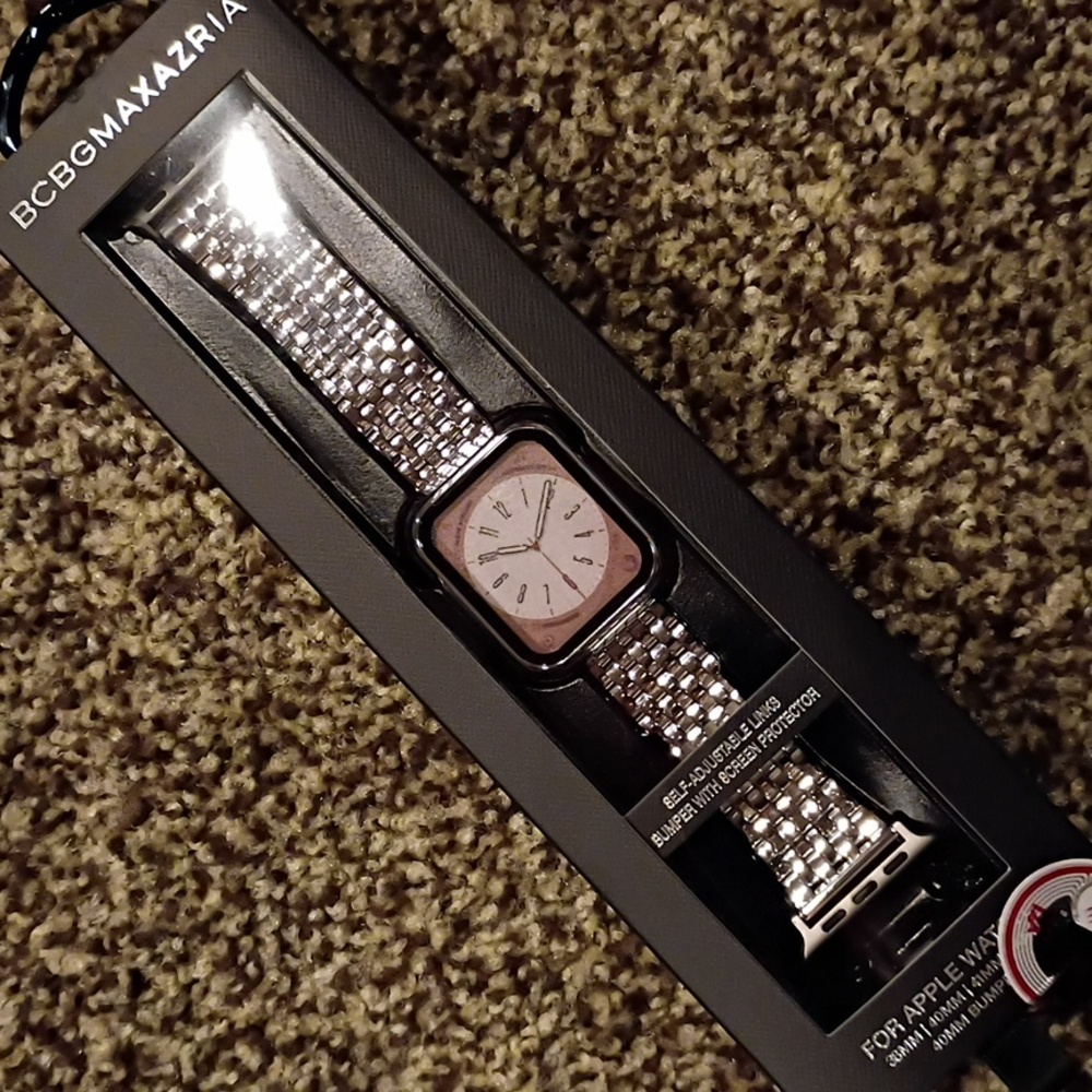 BCBGMaxAzria Silver Apple Watch Band 38mm 40mm 41mm Nwt Nib